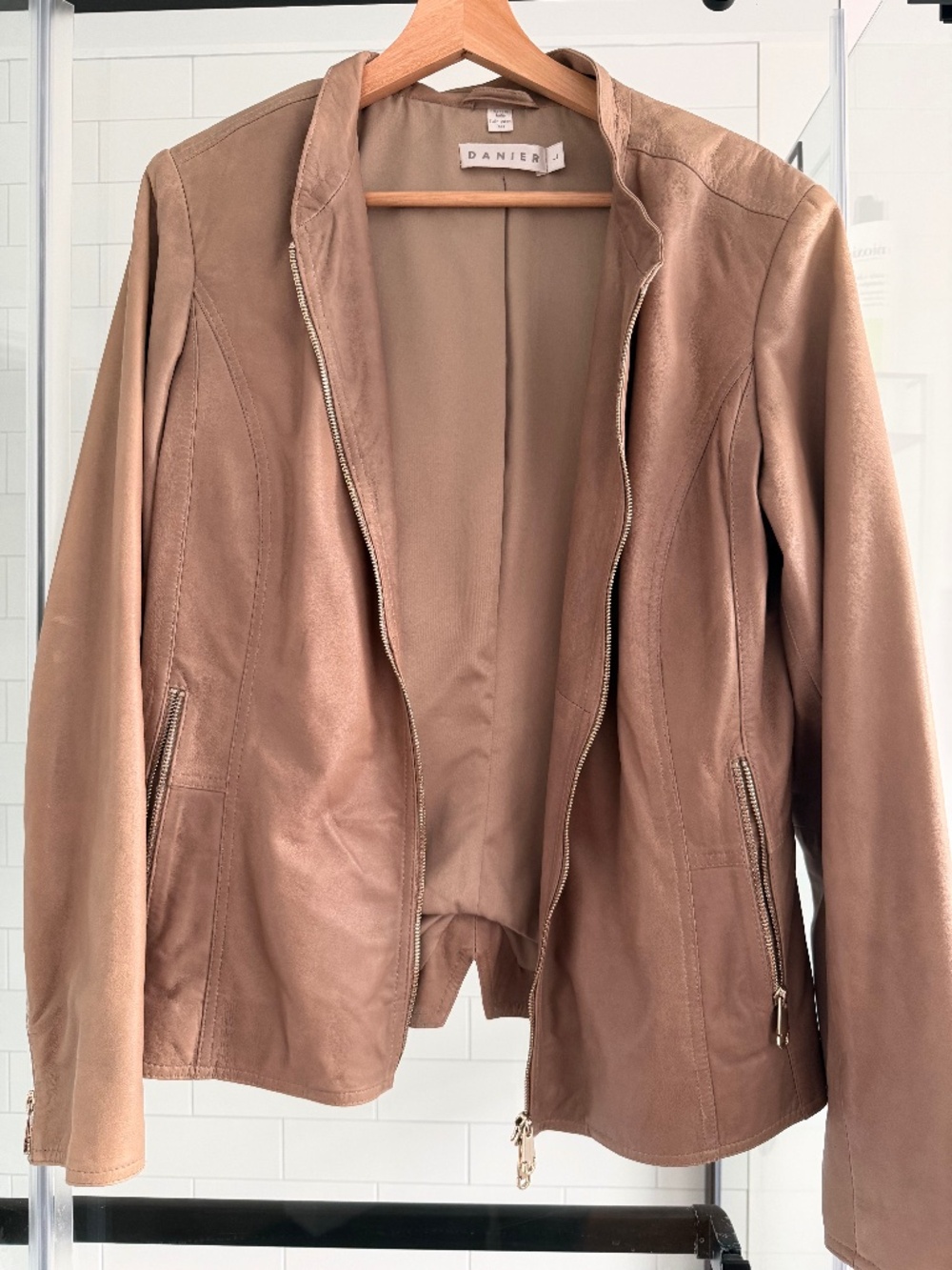 Damier leather jacket size large